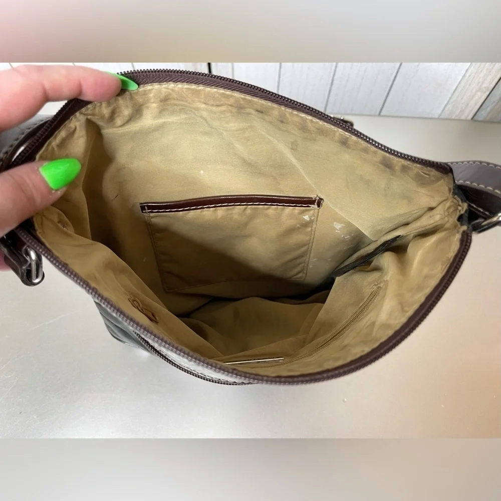 Gianni Bernini Black Leather Crossbody Bag Purse Multi Pocket Organizational Bag - Picture 5 of 8